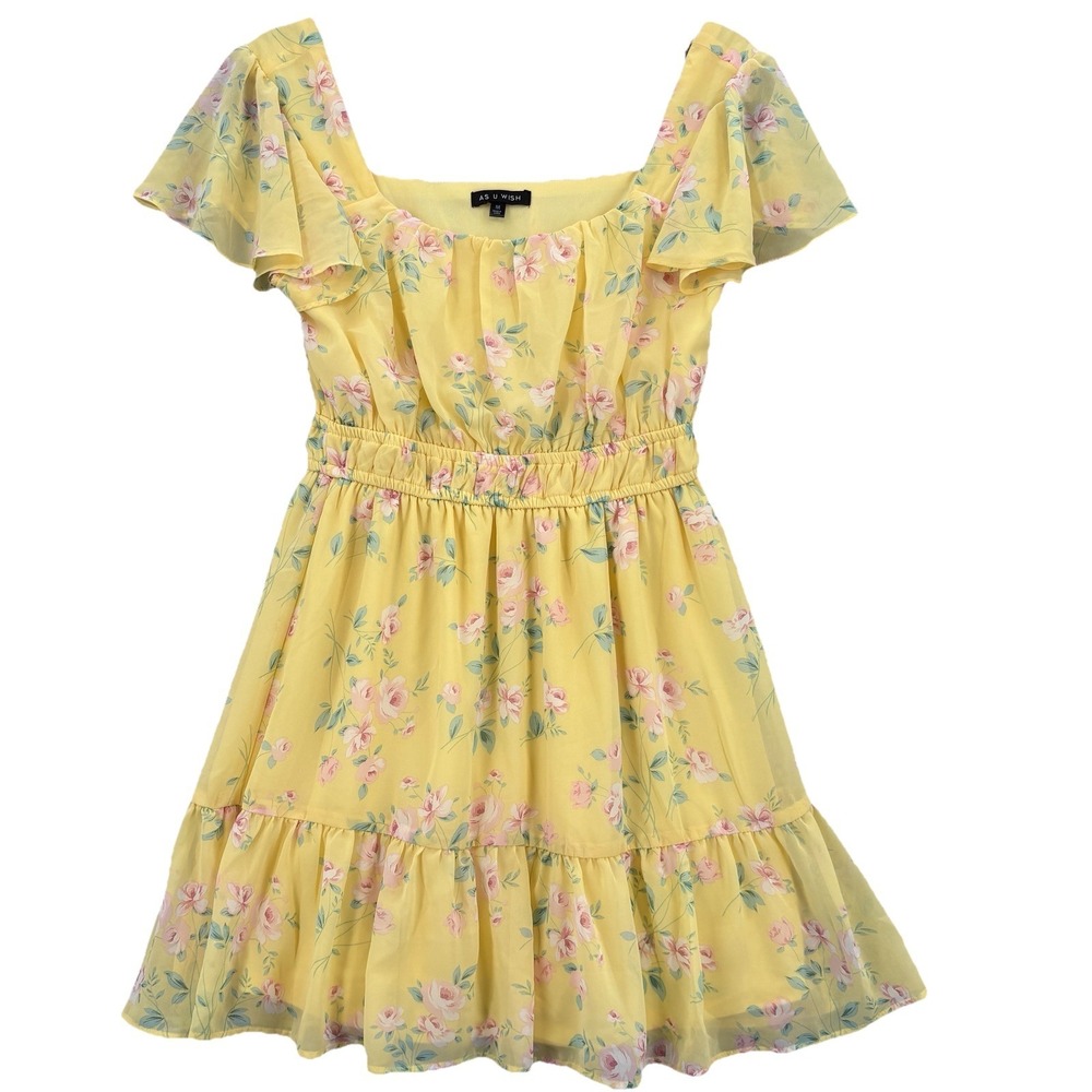 Womens Dress Medium Dainty Baby Doll Floral Soft Girl Cottagecore Fairy Feminine